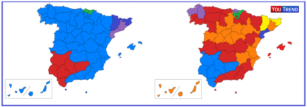 Spagna partiti per province