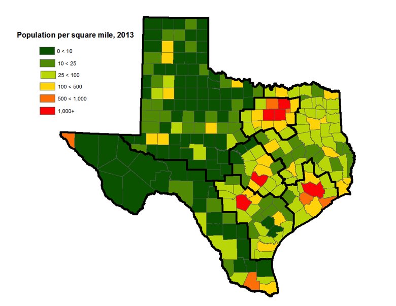 Densità popolazione Texas