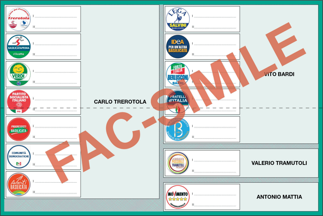 Scheda elettorale Basilicata