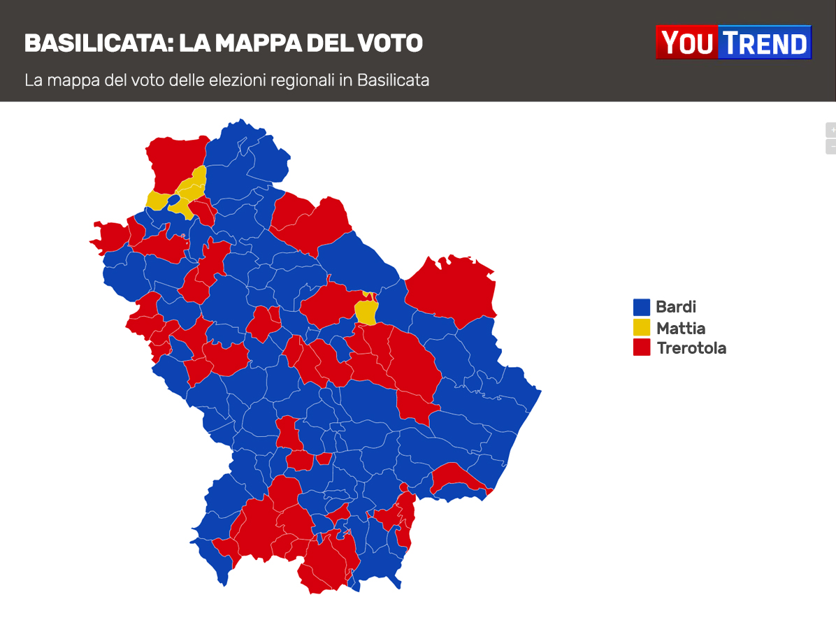 Mappa voto Basilicata